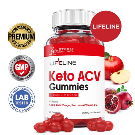 Lifeline Keto ACV Gummies 1000MG Dietary Supplement 60 Gummys