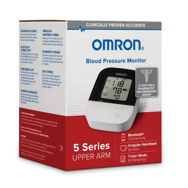 OMRON 5 Series Blood Pressure Monitor (BP7250), Upper Arm Cuff, Digital Bluetooth Blood Pressure Machine, Stores up to 60 Readings for One User