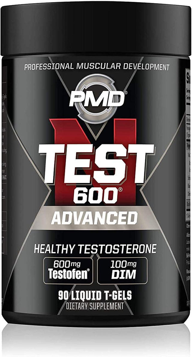 PMD Sports N-Test 600 Advanced Nitric Oxide Booster for Men - with Clinically Studied Testofen - Lean Muscle and Strength Gains with Estrogen Suppression (90 Veggie -Caps)