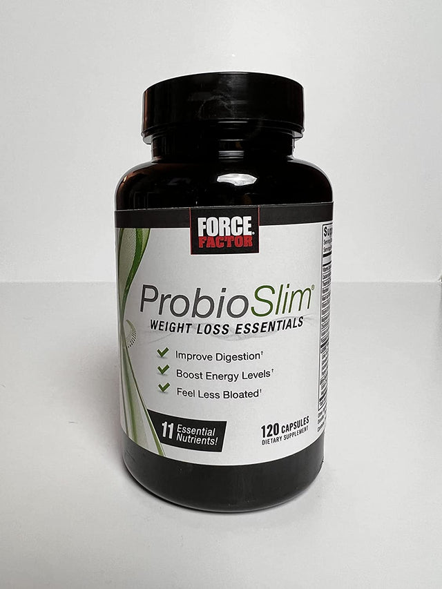 Probioslim Weight Loss Essentials Complete Daily Digestive Health and Weight Loss Probiotic Supplement for Women and Men with Electrolytes and Green Tea Extract, 120 Capsules