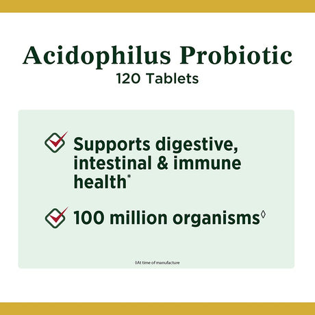 Nature'S Bounty Nature'S Bounty Probiotic Acidophilus, 360 Tablets (3 X 120 Count Bottles),, 360 Count ()