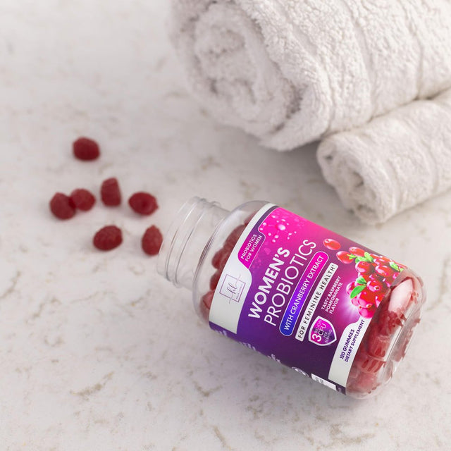 Probiotics for Women + Cranberry - 3 Billion CFU Guaranteed & 6 Vegan Strains for Women'S Vaginal, Digestive, Ph & Immune Health Support, Womens Probiotic Gummy, Shelf Stable, No Gluten - 120 Gummies