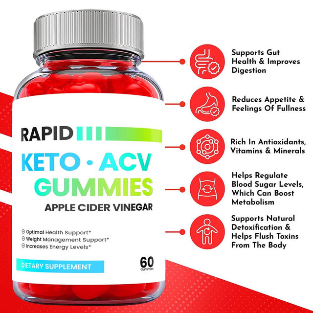Rapid Keto ACV Gummies Fat Burn, Weight Loss -60 Gummies
