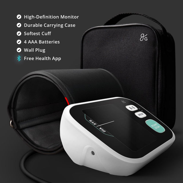 Greater Goods Smart Pro-Series Blood Pressure Monitor (BT), Upper Arm Smart BPM with Large Backlit LCD, Premium Hardware