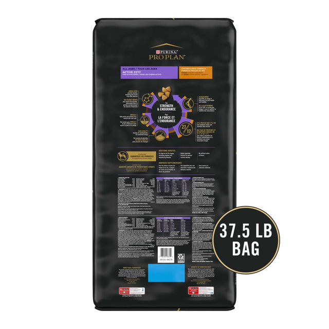 Purina Pro Plan Active, High Protein Dog Food, SPORT 27/17 Chicken & Rice Formula, 37.5 Lb. Bag