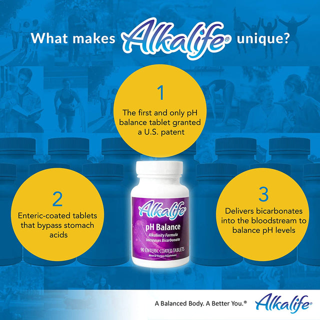Alkalife Ph Balance Tablets | the First Patented Tablets That Neutralize Acid & Balance Ph for Immune Support, Peak Performance, Detox, Overall Wellness, and Reducing Inflammation – 90 Tablets