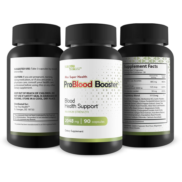 Max Super Health Pro Blood Booster - Blood Health Support Supplement - Promote Balanced Blood Health & Blood Flow - Aid Circulatory Health - Support Healthy Blood Vessel & Cardiovascular Function