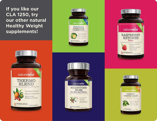 Naturewise CLA 1250 Support Exercise Naturally (2-Month Supply), Support Fitness Goals, Supports Healthy Energy Levels 180 Count