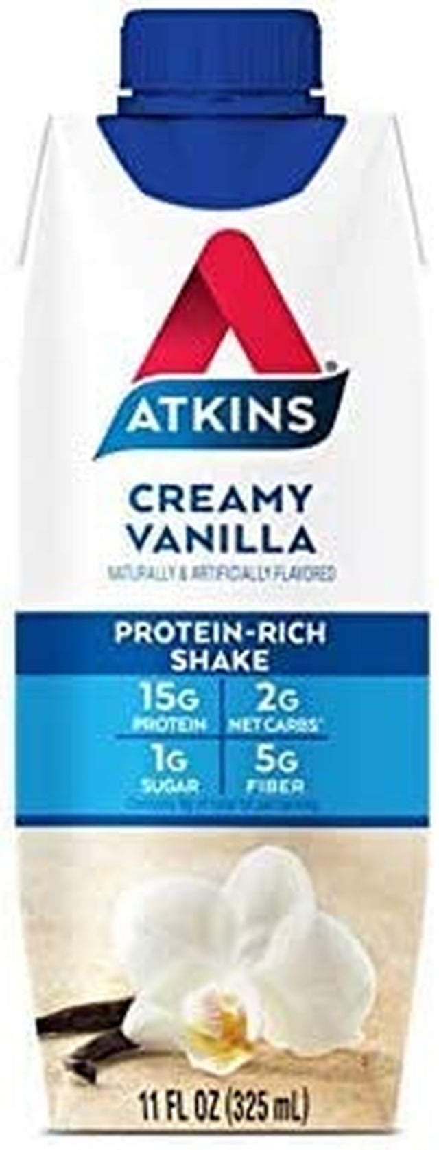 Atkins Gluten Free Protein-Rich Shake, Creamy/French Vanilla, Keto Friendly, (Packaging May Vary) , 11 Fl Oz (Pack of 4)