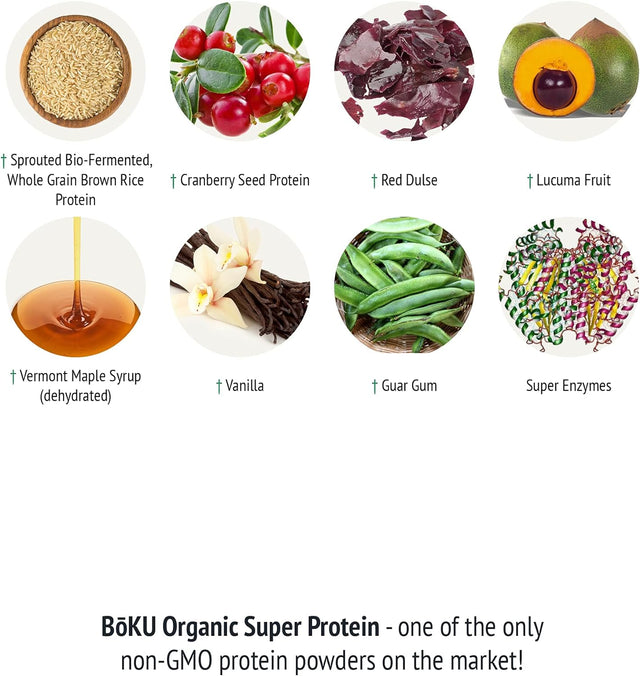 Bōku Organic Super Protein - Vegan Protein Powder 21.2 Oz - Plant Protein Drink with All Essential Amino Acids - Gluten-Free, USDA Certified Organic Protein Mix with Digestive Enzymes - 20 Servings