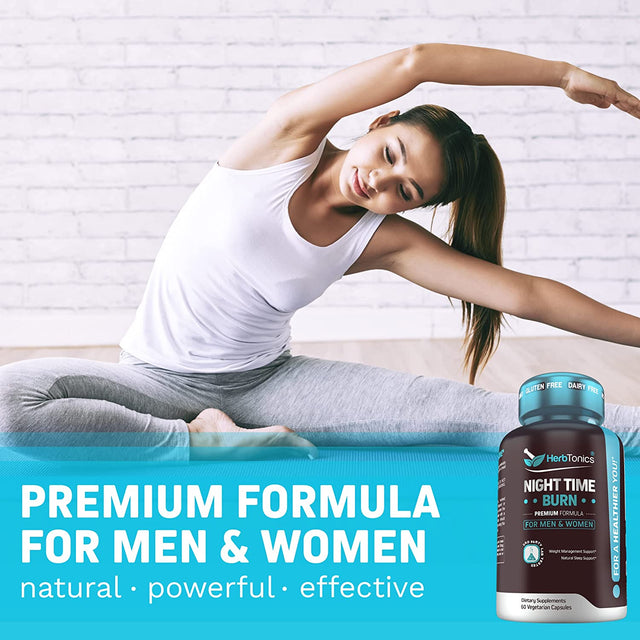 Herbtonics Apple Cider Vinegar Capsules plus Keto BHB | Fat Burner & Weight Loss Supplement for Women & Men - Night Time Weight Supplement with Melatonin to Support Sleep & Metabolism