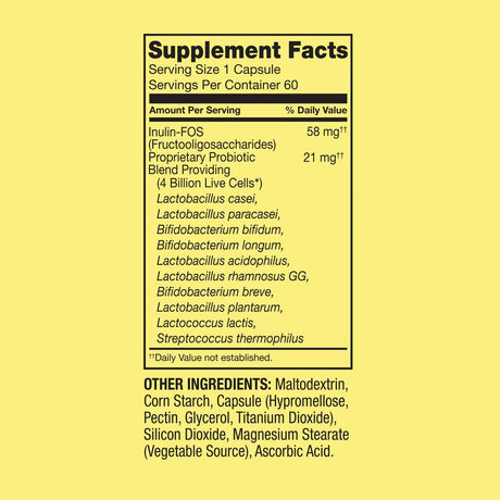 Spring Valley Daily Probiotic Dietary Supplement, 60 Vegetarian Capsules