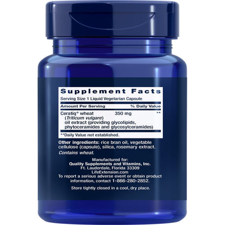 Life Extension Skin Restoring Ceramides – Wheat Oil Extract – Hydrates & Smooths the Appearance of Fine Lines & Wrinkles – Gluten-Free, Non-Gmo, 1-Daily, Vegetarian – 30 Liquid Capsules