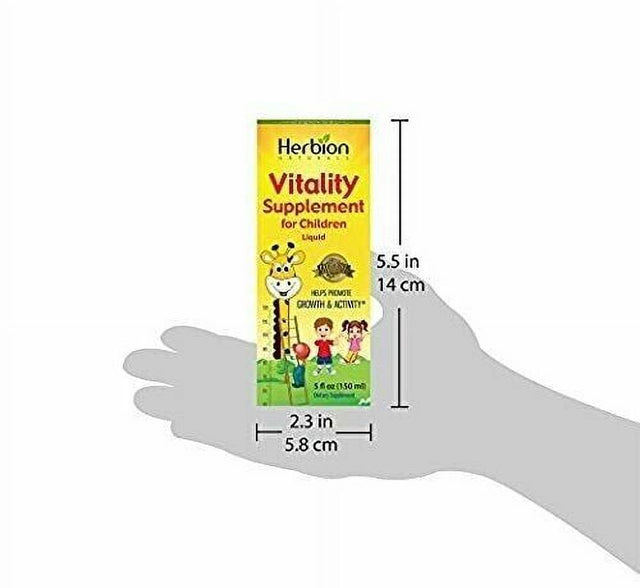 NEW Herbion Naturals Vitality Supplement for Children Tasty Energy Booster 5Floz 150Ml