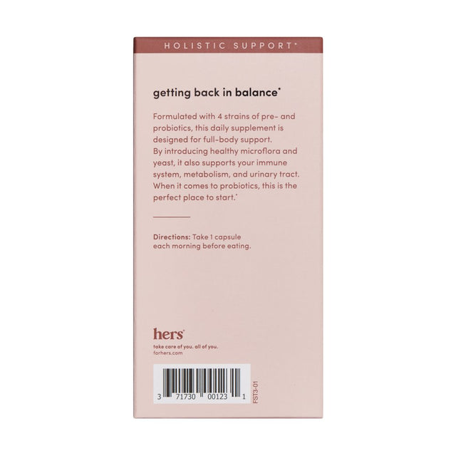 Hers Start Probiotic Supplement for Women with Cranberry Extract, 30 Count