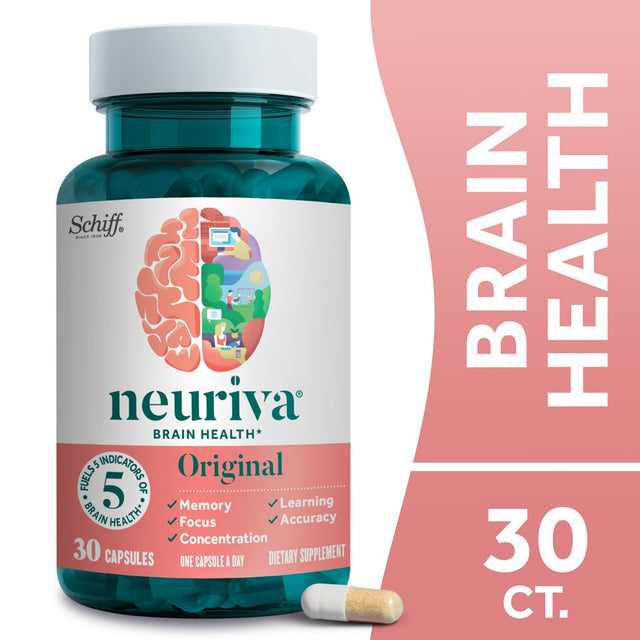 Neuriva Original Brain Health Supplement (30 Count), Brain Support with Clinically Tested Natural Ingredients (Coffee Cherry & Plant Sourced Phosphatidylserine)