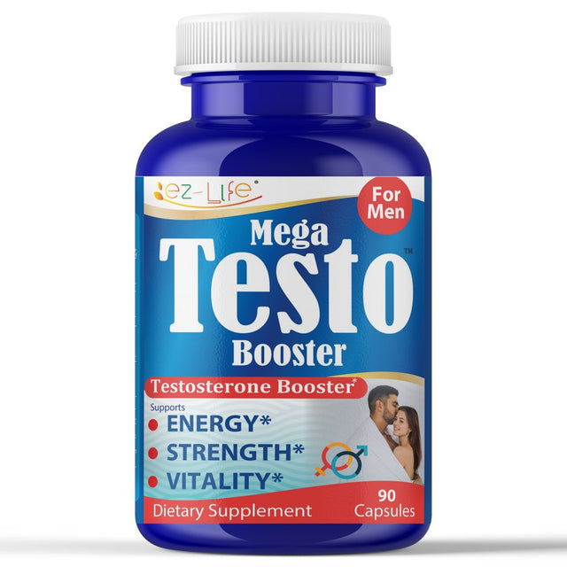 Mega Testo Booster Testosterone Booster for Men, Extreme Strength + Enhances Performance |Libido Booster for Men Strength Drive Endurance- 60 Pills by Renco Pharma