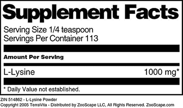 Terravita L-Lysine Powder (4 Oz, ZIN: 514862)