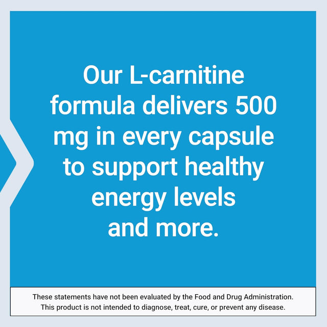 Life Extension L-Carnitine – 500 Mg, Energy Supplement, Memory Supplement – Free Form Amino Acid, Nitric Oxide Support, Healthy Blood Pressure – Gluten-Free, Non-Gmo, Vegetarian – 30 Capsules