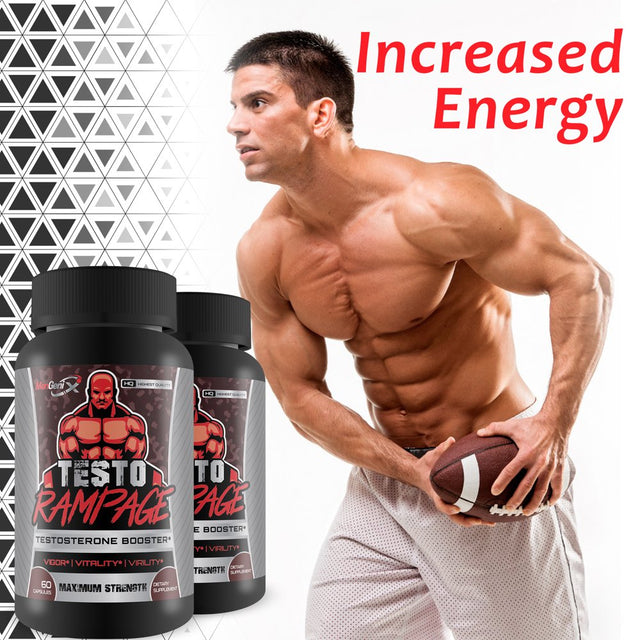 Mengenix Testo Rampage - Maximum Strength Testosterone Booster - Aids in Strength, Stamina, Energy, and Performance