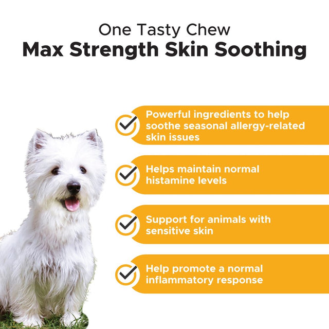 Pet Honesty Dog Allergy Skin Health Max Strength Soft Chews, Duck, 90 Ct