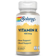 Solaray Vitamin K-1 100Mcg | Healthy Bone Structure, Blood Clotting, Protein Synthesis Support | Non-Gmo, Vegan & Lab Verified | 100 Tablets