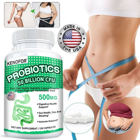 KENOFOR Probiotic 50 Billion for Women and Men with Lactobacillus Acidophilus for Digestive, Colon and Immune Support Daily Gas Relief Dairy-Free