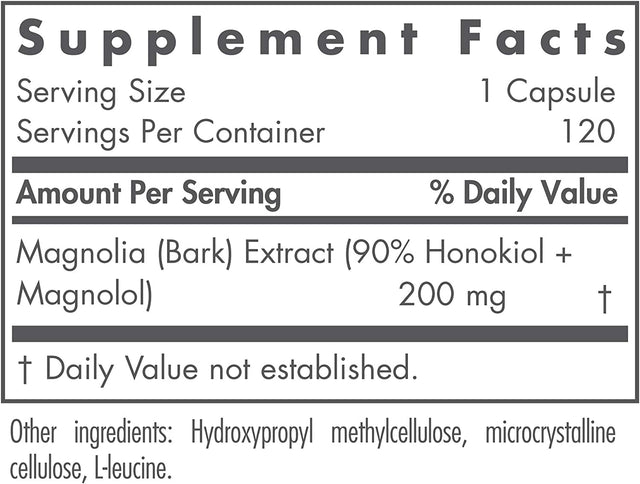 Nutricology Magnolia Extract Capsules, 120 Count