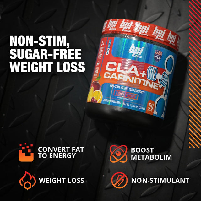 BPI Sports CLA + Carnitine – Conjugated Linoleic Acid – Weight Loss Formula – Metabolism, Performance, Lean Muscle – Caffeine Free – for Men & Women – Fruit Punch – 50 Servings – 12.34 Oz