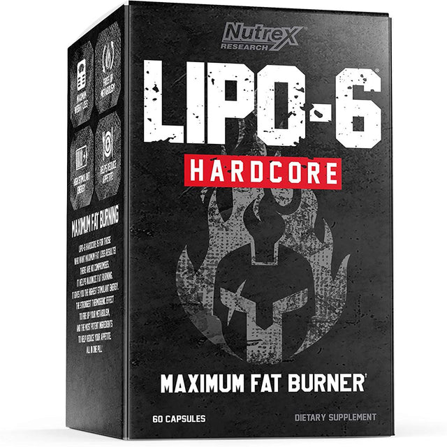Nutrex Research Lipo-6 Hardcore Weight Loss Supplement, 60 Caps