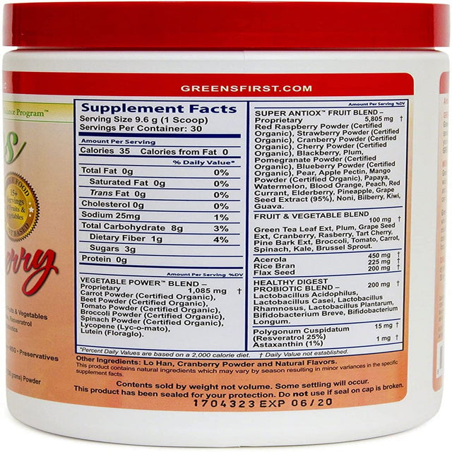 Greens First Berry by Doctors for Nutrition - 8.5 Ounces