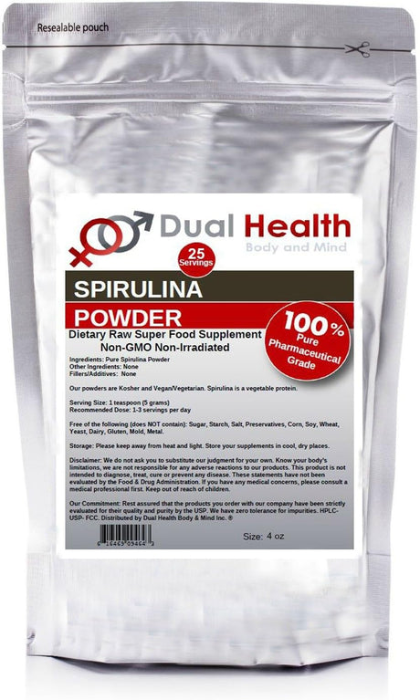 Pure Spirulina Powder (4 Oz) Protein Superfood Bulk Supplements