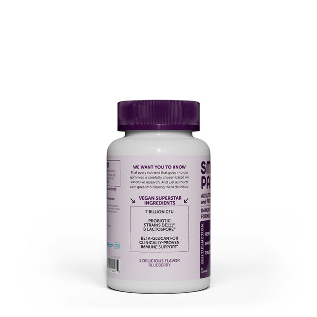 Smartypants Adult Prebiotic & Probiotic Immunity & Digestive Health Gummy Vitamins - Blueberry - 60Ct