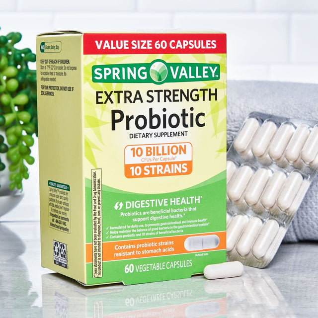 Spring Valley Extra Strength Probiotic Vegetable Capsules, 60 Count