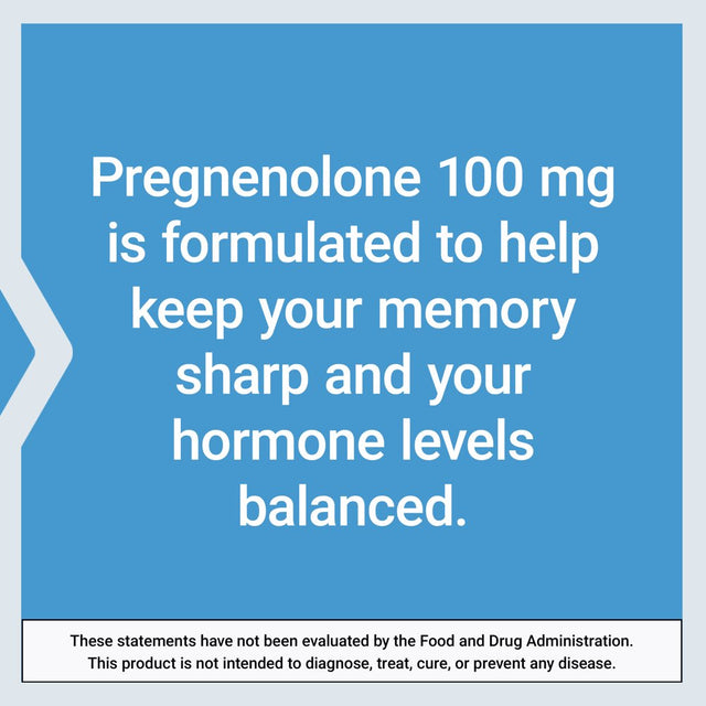 Life Extension Pregnenolone - Hormone Balance Supplement for Healthy Hormone Levels, 100 Mg - Hormone Balance, Memory, Focus, Cognitive Health - Gluten-Free, Non-Gmo, 100 Capsules