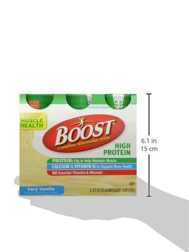 BOOST High Protein Balanced Nutritional Drink, Very Vanilla, 8 FL OZ (Pack of 6)
