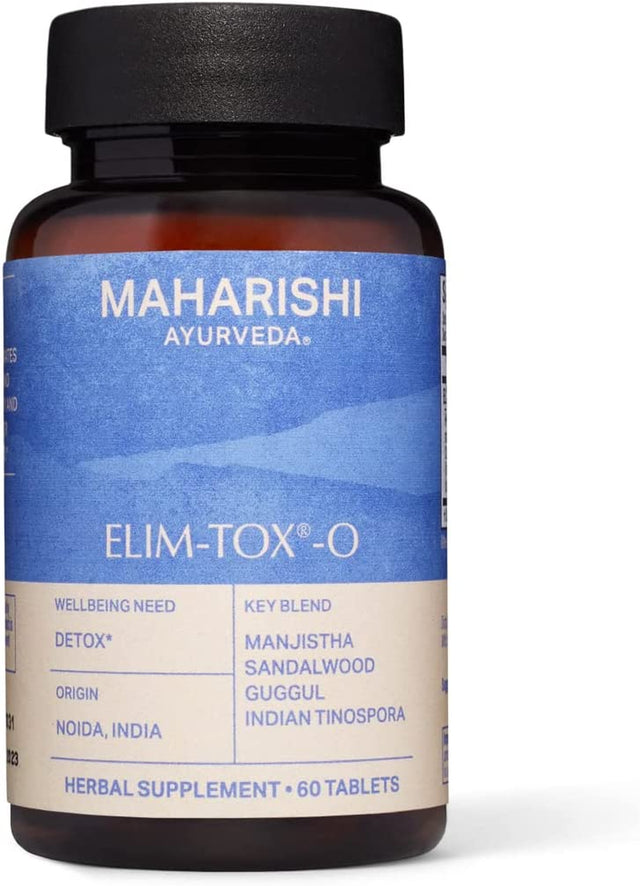 Maharishi Ayurveda - Elim-Tox-O Gentle Body Detox Herbal Supplement | Supplementation for Effective Colon Cleanse & Overall Gut Health | Toxin Remover Cleanser for Liver & Blood (60 Tablets-500Mg)