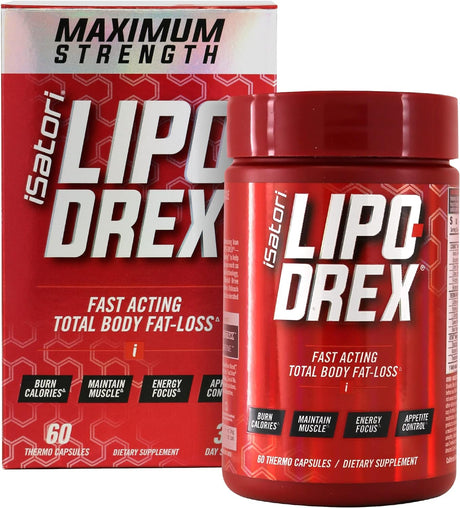 Isatori Lipo-Drex Fat Loss Thermogenic Formula-Fast Acting Weight Loss-Appetite Suppressant (60 Capsules) Ultra CLA + Omega (90 Softgels)
