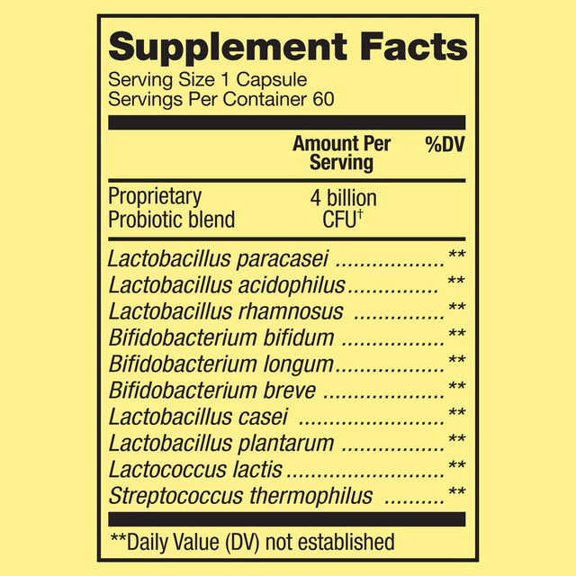 Spring Valley Daily Probiotic Vegetarian Capsules, 60 Count