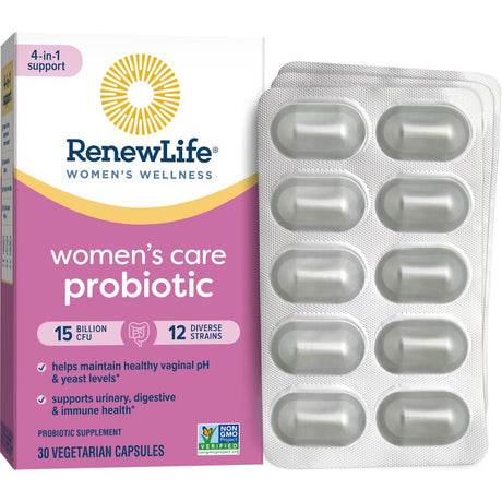 Renew Life Womens Care Go-Pack Probiotic, 15 Billion CFU, 30 Capsules