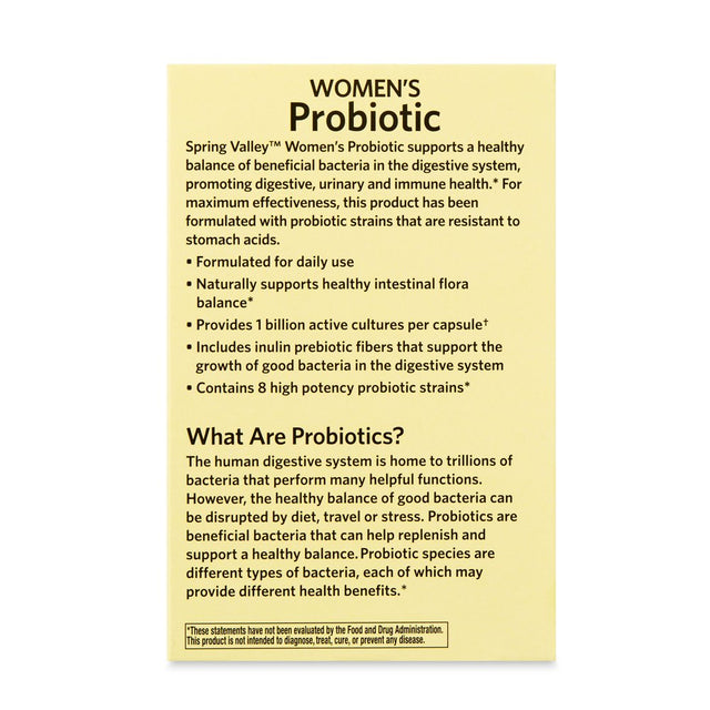 Spring Valley Women'S Probiotic Dietary Supplement, 30 Count