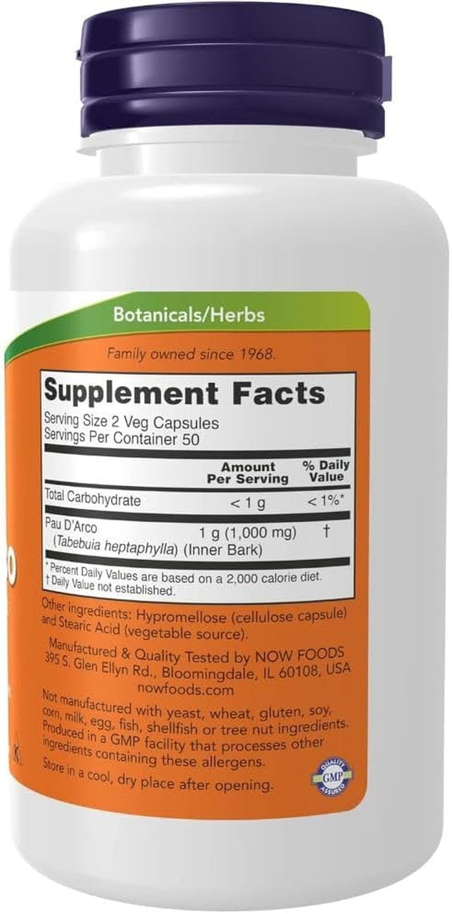 Now Foods PAU D'Arco 500Mg, 100 CT