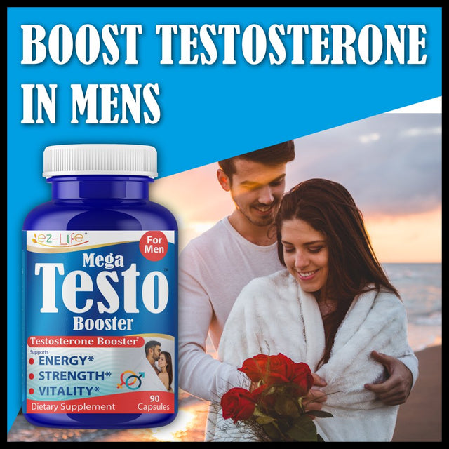 Mega Testo Booster Testosterone Booster for Men, Extreme Strength + Enhances Performance |Libido Booster for Men Strength Drive Endurance- 60 Pills by Renco Pharma