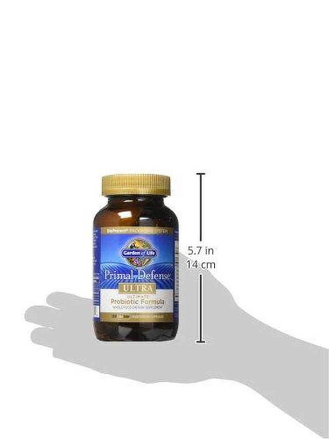 Garden of Life Whole Food Probiotic Supplement - Primal Defense Ultra Ultimate Probiotic Dietary Supplement for Digestive and Gut Health, 180 Vegetarian Capsules 180 Count (Pack of 1)