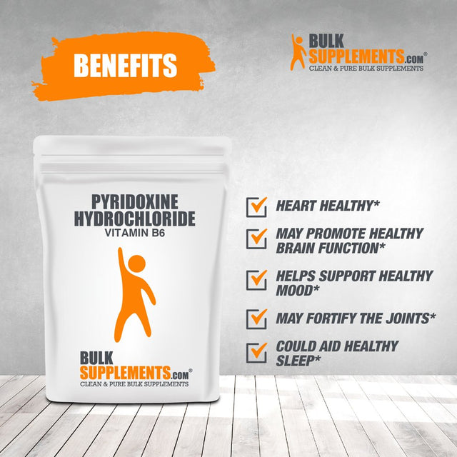 Bulksupplements.Com Vitamin B6 (Pyridoxine HCL) Powder - Nerve Support Vitamin - B6 Vitamins Pregnancy - Prenatal Dog Vitamins (1 Kilogram)