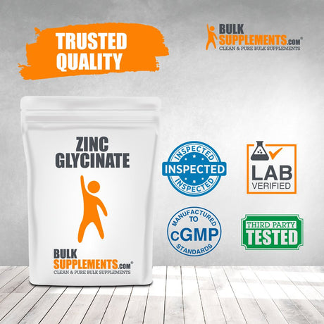 Bulksupplements.Com Zinc Glycinate Powder - Zinc 40Mg - Vegan Zinc Supplements - Elemental Zinc - Zinc Supplements for Men - Vitamin Zinc (100 Grams)