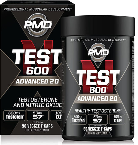 PMD Sports N-Test 600 Advanced Nitric Oxide Booster for Men - with Clinically Studied Testofen - Lean Muscle and Strength Gains with Estrogen Suppression (90 Veggie -Caps)