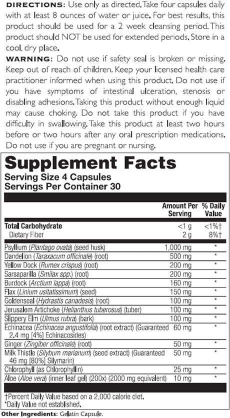 SOLARAY Total Cleanse Multisystem+, Capsule (Carton) 120Ct