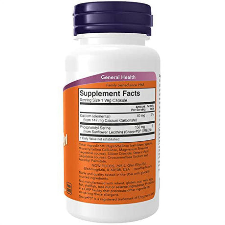 NOW Supplements, Soy-Free Phosphatidyl Serine (150Mg), Brain Health*, 60 Veg Capsules