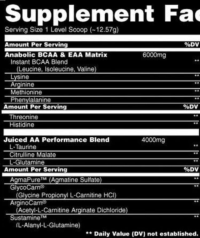 Animal Juiced Aminos - 6G BCAA/EAA Matrix plus 4G Amino Acid Blend for Recovery and Improved Performance - Orange - 30 Servings, 13.5 Ounce
